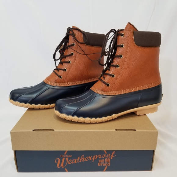 Weatherproof Adam Duck Boots Tan Navy 11M - Picture 12 of 16